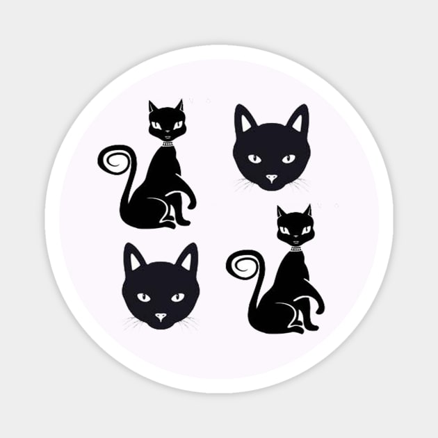 Angry Cat Face, Angry Cat Sitting Down Magnet by Artistic April